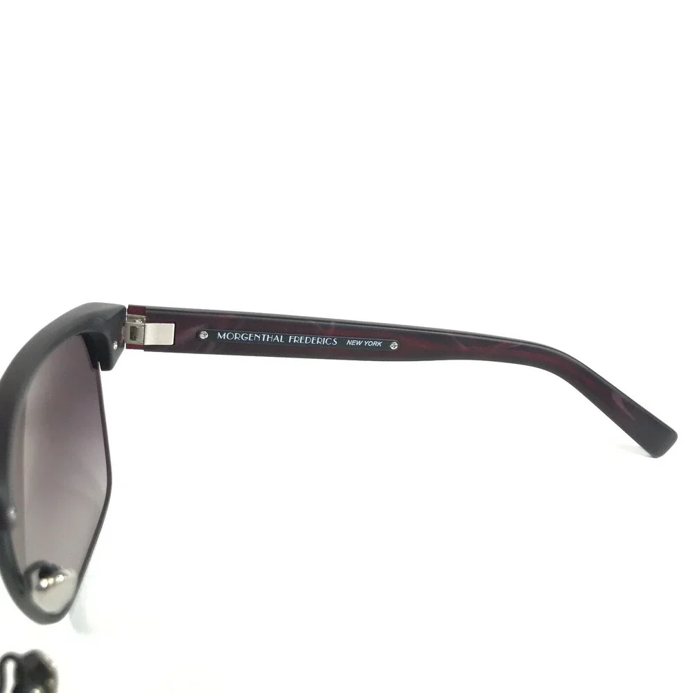 Morgenthal Frederics Sunglasses 816 ADRIAN Large Black Matte Red Horn Frames